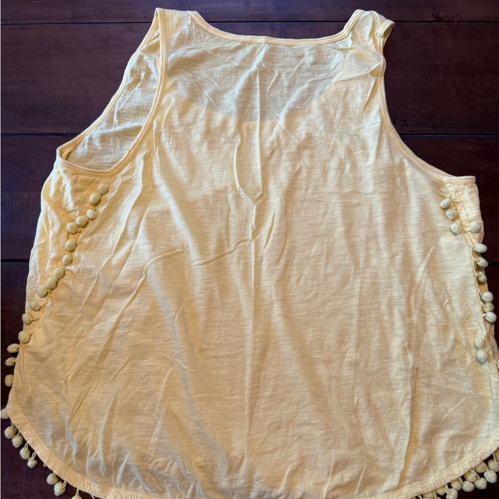 Lilly Pulitzer McKee Yellow Tank with Pom-Pom Detail - Picture 3 of 7